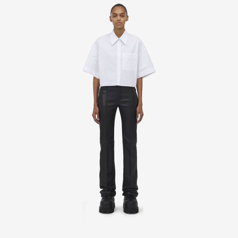 Alexander McQueen Women's Black Leather Trousers - 8 (Lambskin)